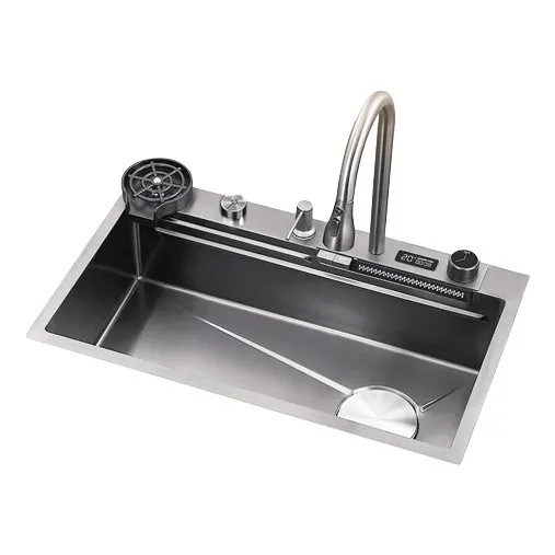 Fregadero Multifuncional Una Tina Acero Inox Brush Diamante