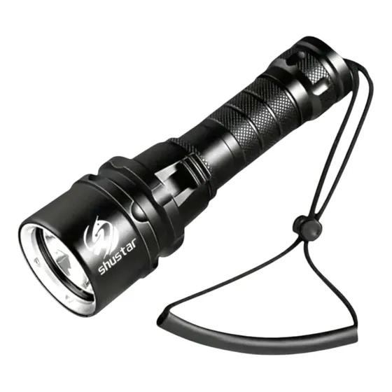 Linterna A Prueba De Agua Ipx8 | T6 Blanco Negro