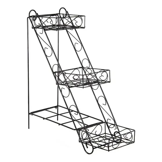 Repisa Porta Macetas Plantas Importado Metalico 3 Estantes