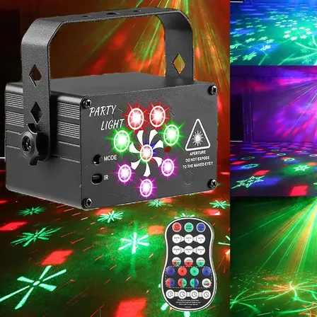 Luces De Fiesta De Discoteca De Dj Rgb De 8 Ojos Con Control
