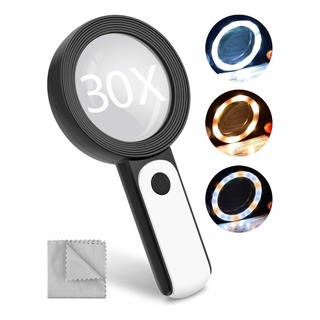 Lupa Portatil Zoom 30x Aumento Luz Leer Lámpara Led Bolsillo Lupa Portatil Zoom 30x Aumento Luz Leer Lámpara Led Bolsillo