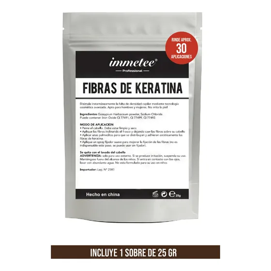 Fibras Capilares Keratina Pelo Polvo Alopecia Recarga 25gr