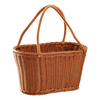 Cesta Tejida A Mano, Cesta De Picnic, Práctica, 39x20x21 Cm Cesta Tejida A Mano, Cesta De Picnic, Práctica, 39x20x21 Cm