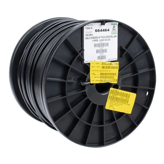 Bobina De Cable 305 Metros Utp 100% Cobre Cat E5 Color Negro