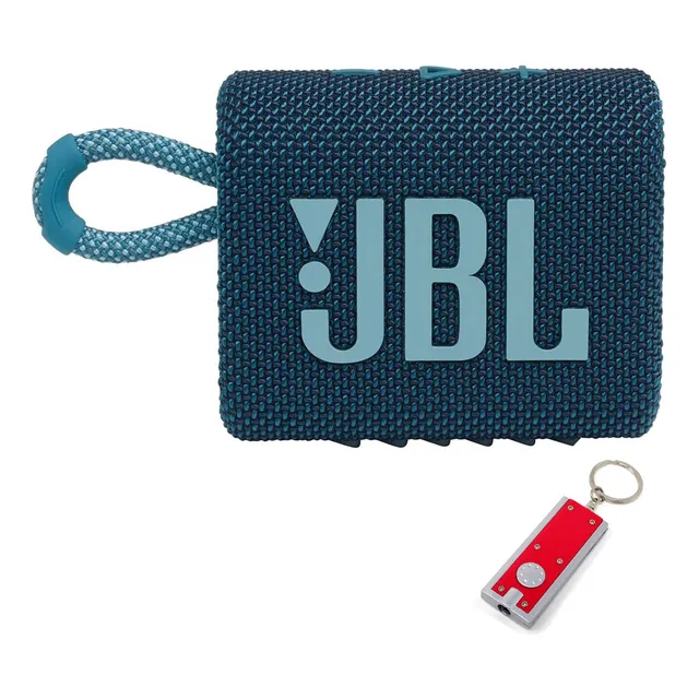 Altavoz Bluetooth Jbl Go 3 Portátil Impermeable Azul Con Led