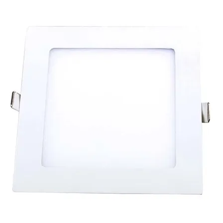 Panel Led Foco Plafón Empotrado Techo Cuadrado 12w Estructura Blanco Cálido 3000 - 3500 °K