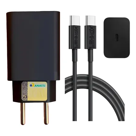 Carregador Para Samsung Turbo 30w Pd Usb-c A15 A34 A54 A05s Preto
