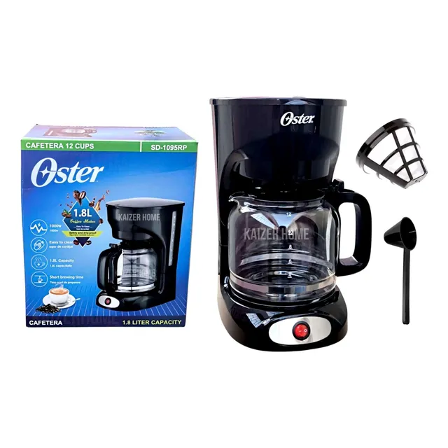 Cafetera Electrica Oster 12 Tazas Con Filtro Permanente