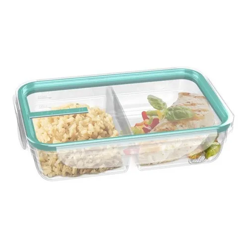 Hermético Rectangular C/división 730ml 207x137x57mm San Remo Color Verde