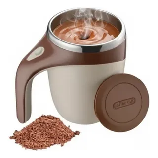 Marblue Copo Térmico Caneca Mixer Elétrica Mistura 380ml Com Tampa Marrom