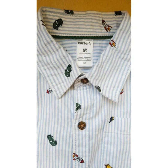 Camisa Manga Larga De Niño Marca Carters Original Talla 5t