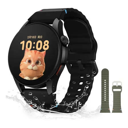 Smartwatch Aurafit G12, Gps, Resistência À Água 3atm, Preto Laranja-escuro Mesh Preto Verde Exército Preto