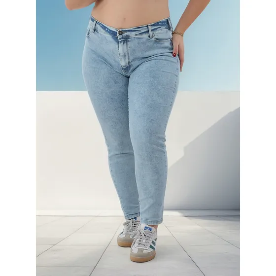 Pantalon Onyx Jean Chupin Tiro Alto Trapeado Elastizado