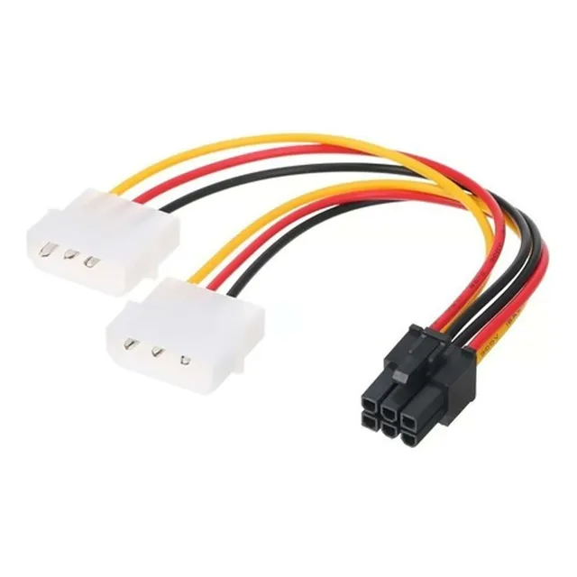 Adaptador Poder 6 Pin A 2 Molex Tarjeta Video Corriente Pci 