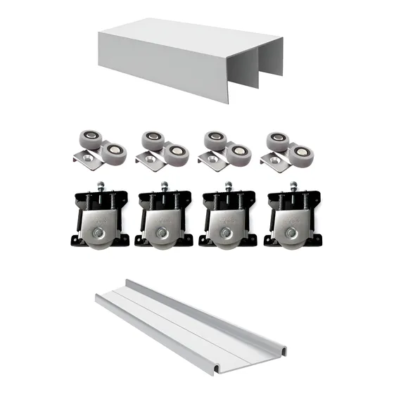 Kit Placard Sin Manijones 1mt 2 Puertas Sistema Corredizo