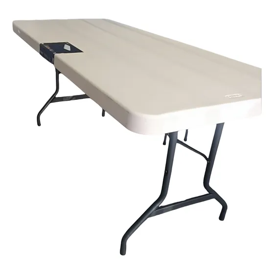Mesa 1.80mts. Tipo Tablón Con Patas Plegables Duna Exterior Blanco