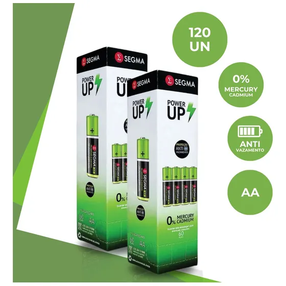 Pilha Aa Kit 120 Unidades Pilhas Eletronico Atacado
