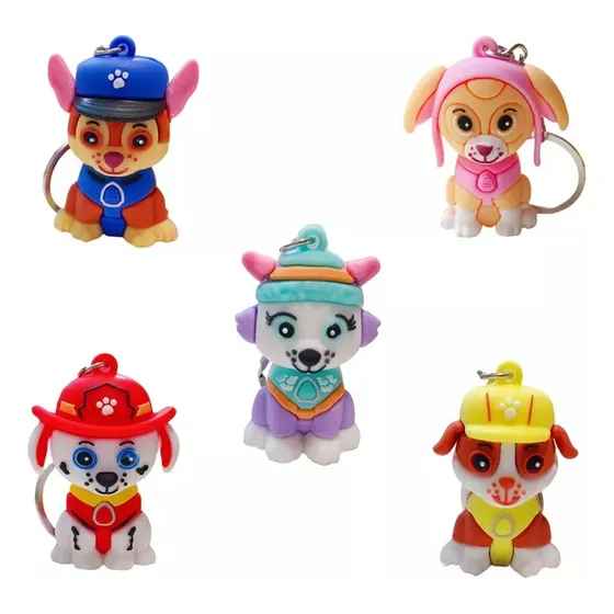 5 Unidades Paw Patrol Llaveros Caricaturas Personajes Moda