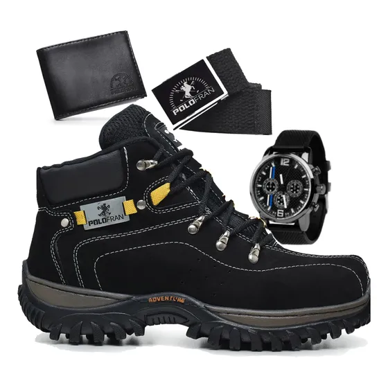 Bota Masculina Adventure Coturno Botina Com Brindes