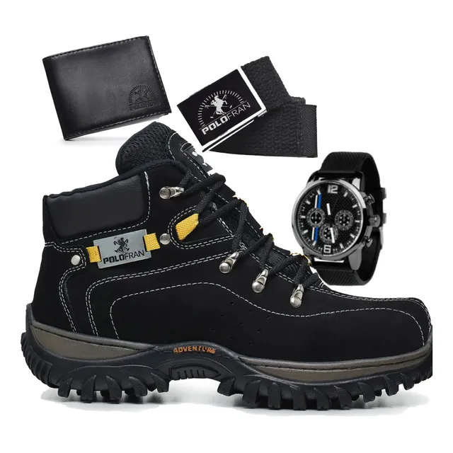 Bota Masculina Adventure Coturno Botina Com Brindes