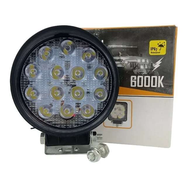 Farolete Universal Adaptável 14 Leds 42 Watts Redondo Super