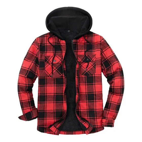 Campera Camisa Leñadora Cangurito Capucha Con Cierre El Rey