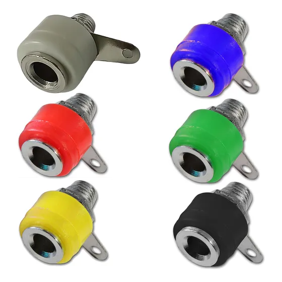 18 Fichas Conectores Banana Hembra Jack 6 Colores