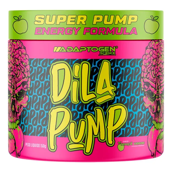 Dila Pump 150g Pré Treino Sem Cafeína Adaptogen Sabor Maçã Verde