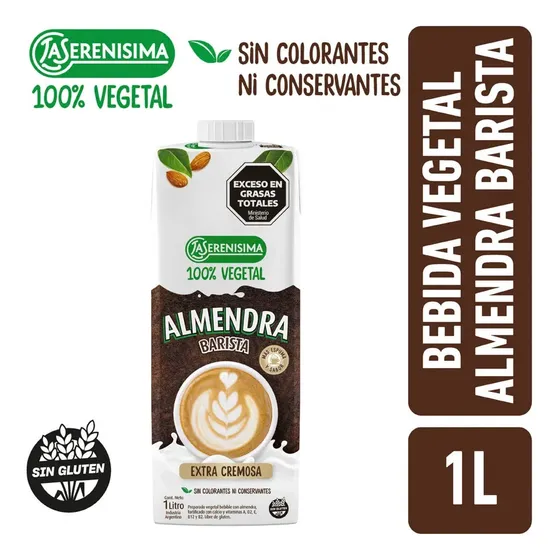Leche Vegetal Serenisima Almendras Barista Cremosa Pack X 12