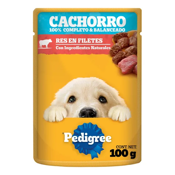 24 Sobres Pedigree Para Cachorros De Res En Filetes 100g Cada Unidad