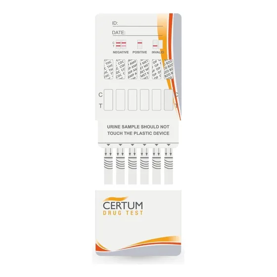 Panel Certum Para Detección De 6 Drogas - Anfetaminas, Benzodiacepinas, Cocaína, Metanfetaminas, Opiáceos Y Marihuana - Kit Con 25 Pruebas