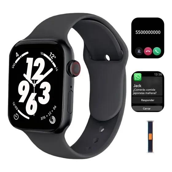 Jiditech Smartwatch Relógio Inteligente 1.83" 42mm M60pro, Monitoramento Cardíaco, 60 Funções, Chamadas & Notificações, Carregamento Sem Fio Resistente, Compatível Android/iOS, para Homens e Mulheres