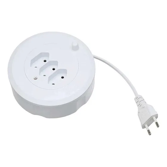 Cabo Extensor Retrátil Multilaser 3 Entradas 2p Wi252 Branco 127v/220v