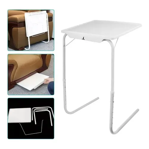 Mesa Suporte Notebook Portatil Dobravel Sofa Table Mate Cor Branco