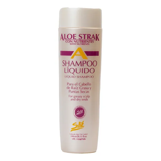 Shampoo Liquído Raíz Puntas Secas Aloe Strak Slik 240cc