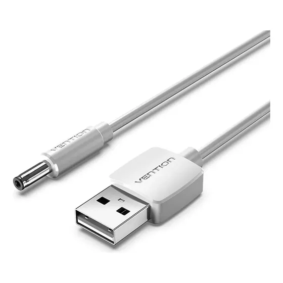 Cable Adaptador Alimentacion Vention Usb A 3.5mm Dc 1.5m Blanco