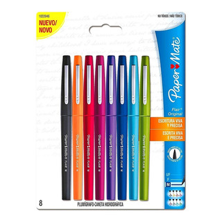 8 Plumones Paper Mate Flair Colores Plumín Medio Fieltro 8 Plumones Paper Mate Flair Colores Plumín Medio Fieltro
