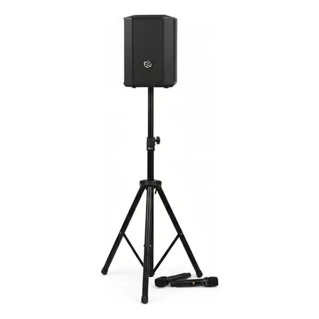 Kit Som Profissional Nuoma Zy803 200w + 2 Mic Sem Fio+tripé Preto 110/220v