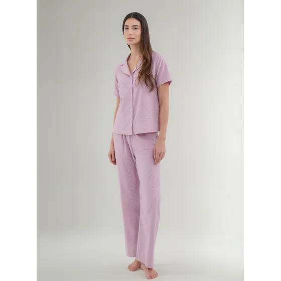 Pijama De Mujer M/c P/l Marca Patprimo Color Rosa #30040304
