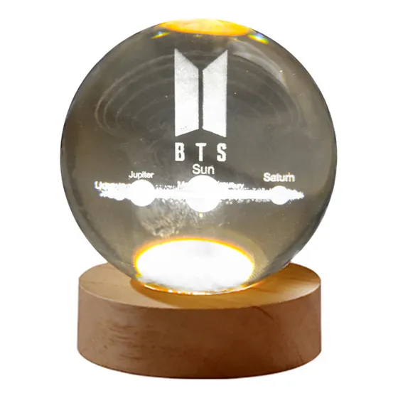 Bts Lampara De Noche 3d Sistema Solar Bola De Cristal