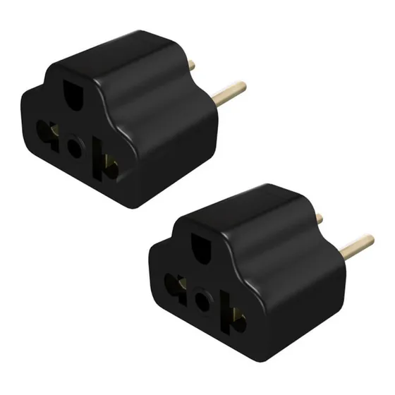 Adaptador Universal Epem X2, Espigas Redondas, Sin Tierra Color Negro