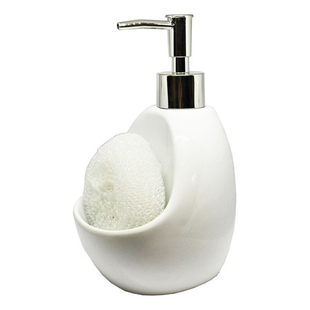 Dispenser De Jabon Detergente Ceramica Con Esponja Silmar Dispenser De Jabon Detergente Ceramica Con Esponja Silmar