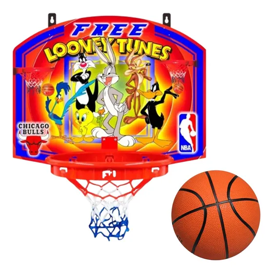 Combo Tablero Y Aro De Basquet De Madera + Pelota Talla 3