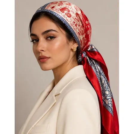 Lenço Cetim Echarpe Estampas Lenco Pashmina Seda 90x90cm