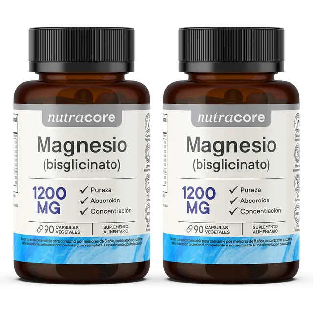 Bisglicinato De Magnesio 2 X 90 Cápsulas 1200mg Natural