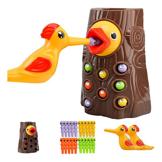Juego Magnético Para Atrapar Gusanos Y Pájaros Carpinteros Juego Magnético Para Atrapar Gusanos Y Pájaros Carpinteros