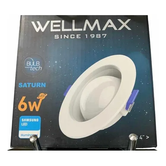 Lámpara Panel Led Superficial 6w Luz Calida Wellmax