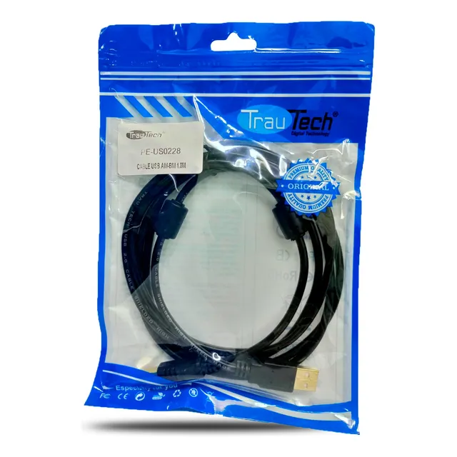 Cable De Impresora Usb 2.0 De 1.8m Buena Calidad 2 Filtros