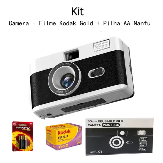 Kit Com Filme Gold + Camera + Pilha Aa Nanfu