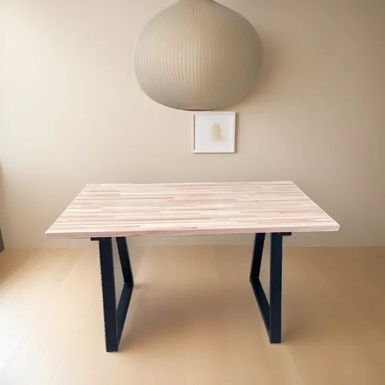 Mesa Comedor En Madera Finger Eucalipto Y Patas En Hierro